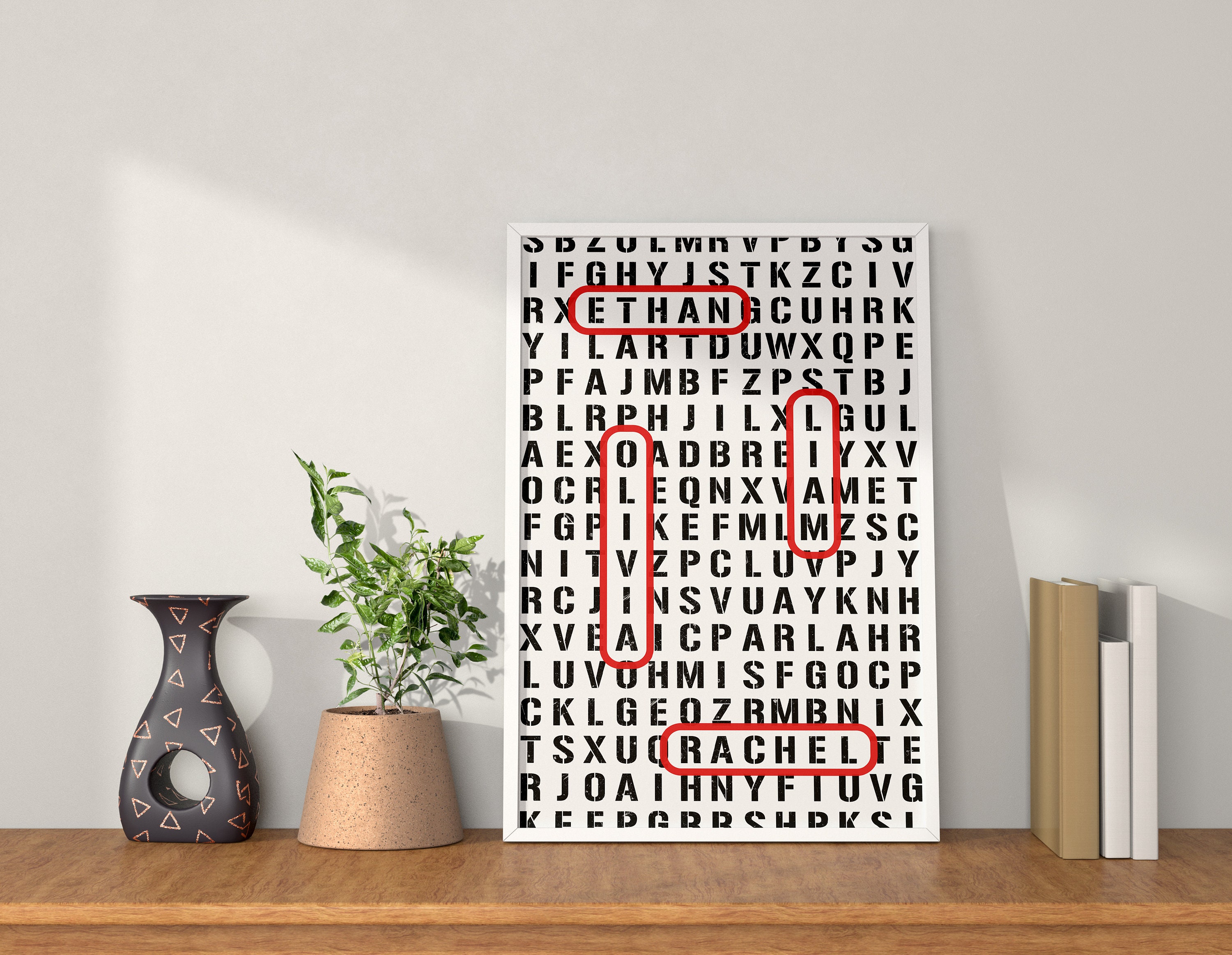 Custom Crossword Family Names Print, Personalized Significant Other ...