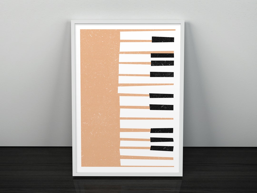 Piano Keys Wall Art Print, Keyboard Illustration for Music Room ...