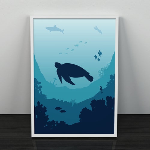 Under the Sea Wall Art Nautical Nursery Decor Ocean Nursery Etsy