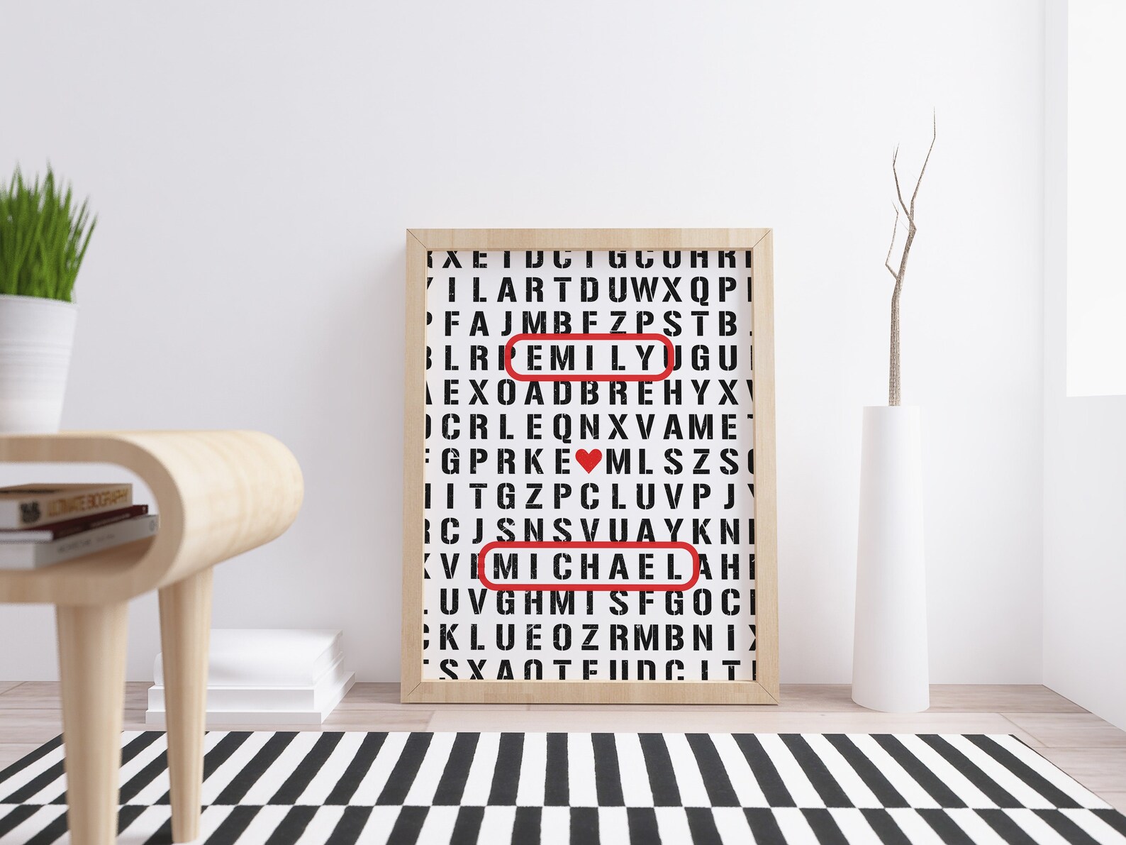 Custom Crossword Family Names Print, Personalized Significant Other ...