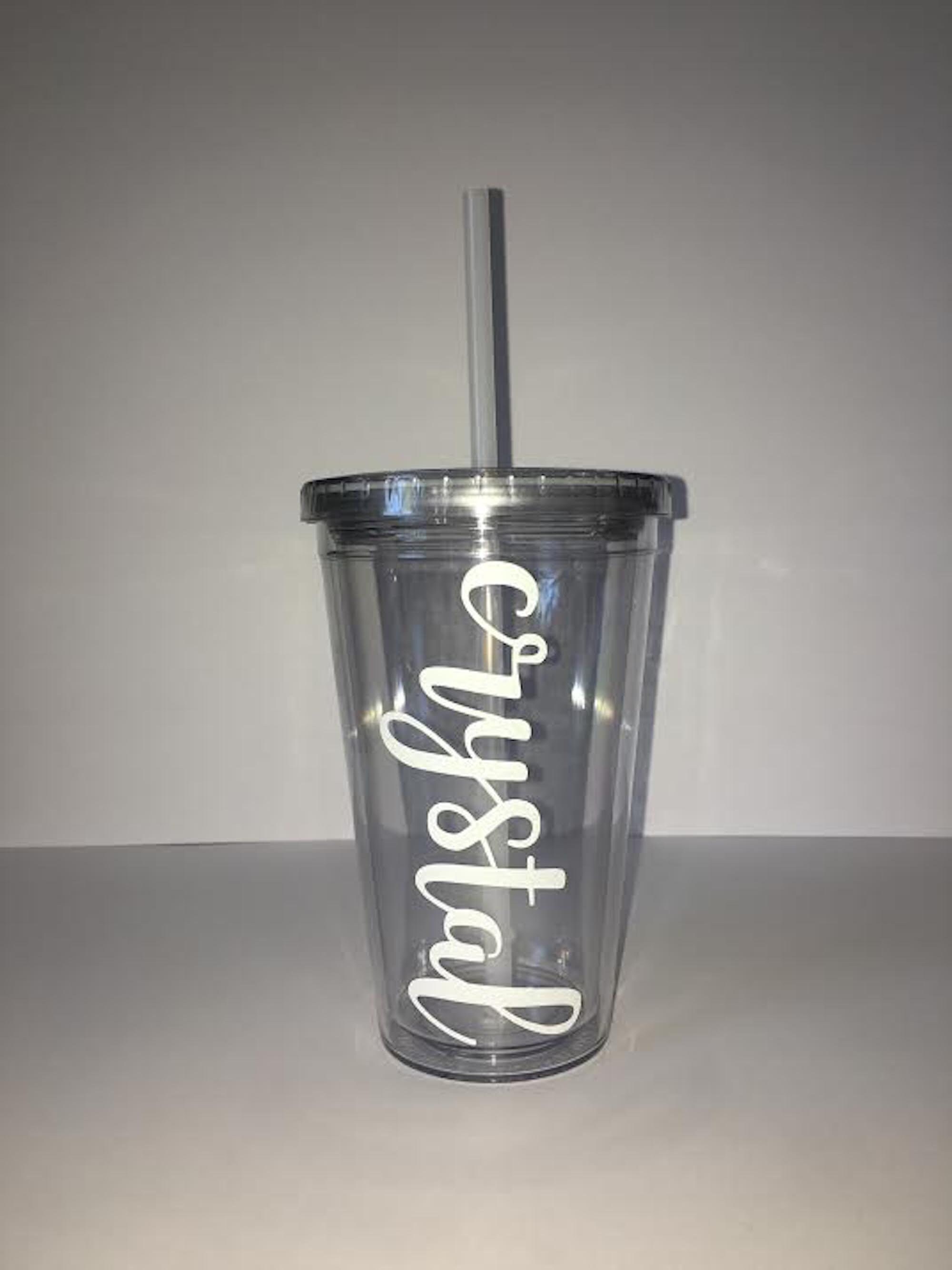 Double wall clear tumbler personalised Etsy