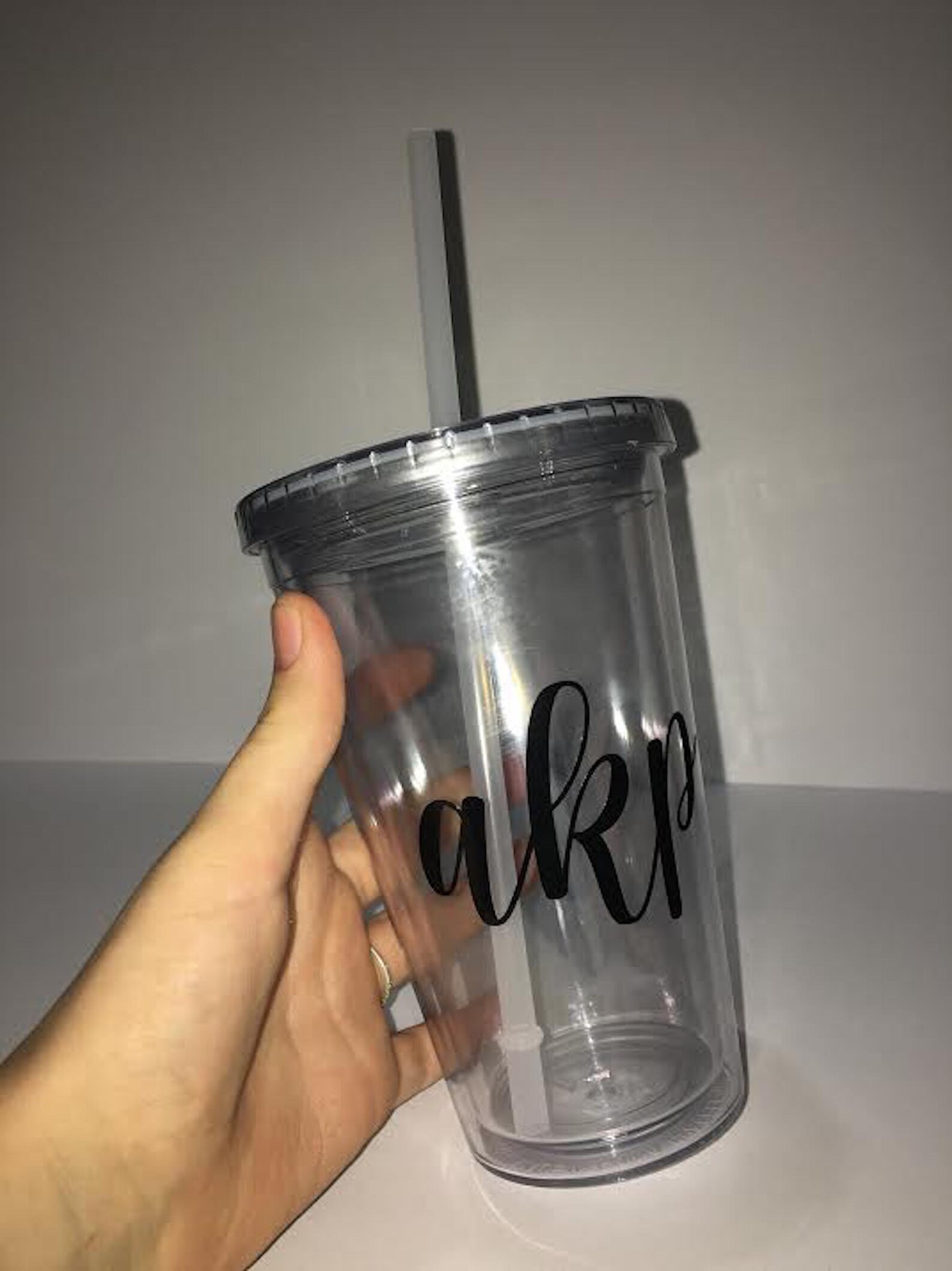 Double wall clear tumbler personalised Etsy