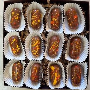 Pumpkin Spice Caramel -With or Without Bourbon Chocolate Truffles-Dozen Truffles
