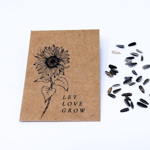 Wedding Favors Let Love Grow Sunflower Seed Packets // Seeds Included