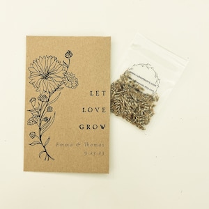 Wedding Favors Let Love Grow Seed Packets // Cornflower Seeds Included