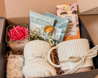 Personalized Birthday Gift Box, Best Friend Care Package, Unique Spa Gift Set, Long Distance Surprise, 30th 40th Birthday Basket