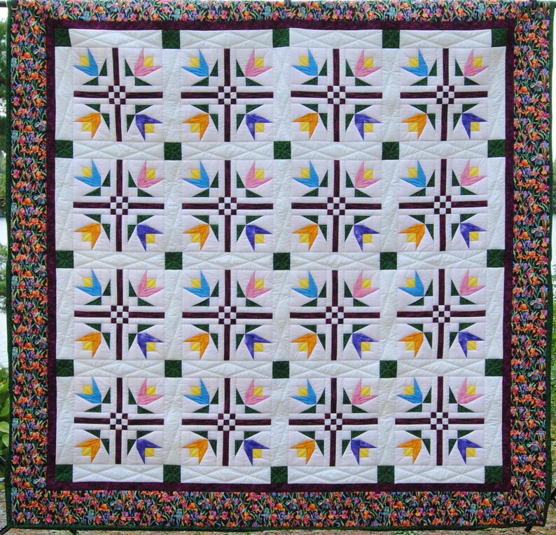 PDF Summer Blooms Quilt Pattern Etsy