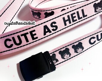 Cute as Hell Pink Industrial Fashion Belt