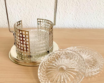 Set di sottobicchieri vintage K&H Echt Kristall, Germania, anni &#39;50