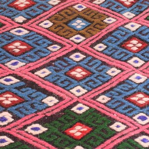 Handmade Anatolian Turkish Vintage Ethnic Kilim, 120x74cm image 5