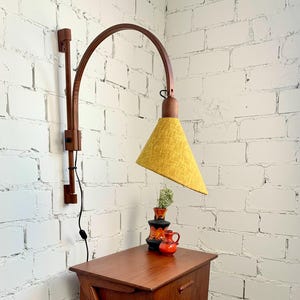 Vintage Teak Wandlampe, verstellbare Mid-Century Modern, Deutschland, 1970er Jahre