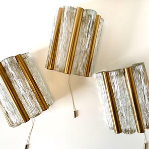 1 de 3, Luminária de parede de cristal vintage, Kaiser Leuchten Alemanha, década de 1960