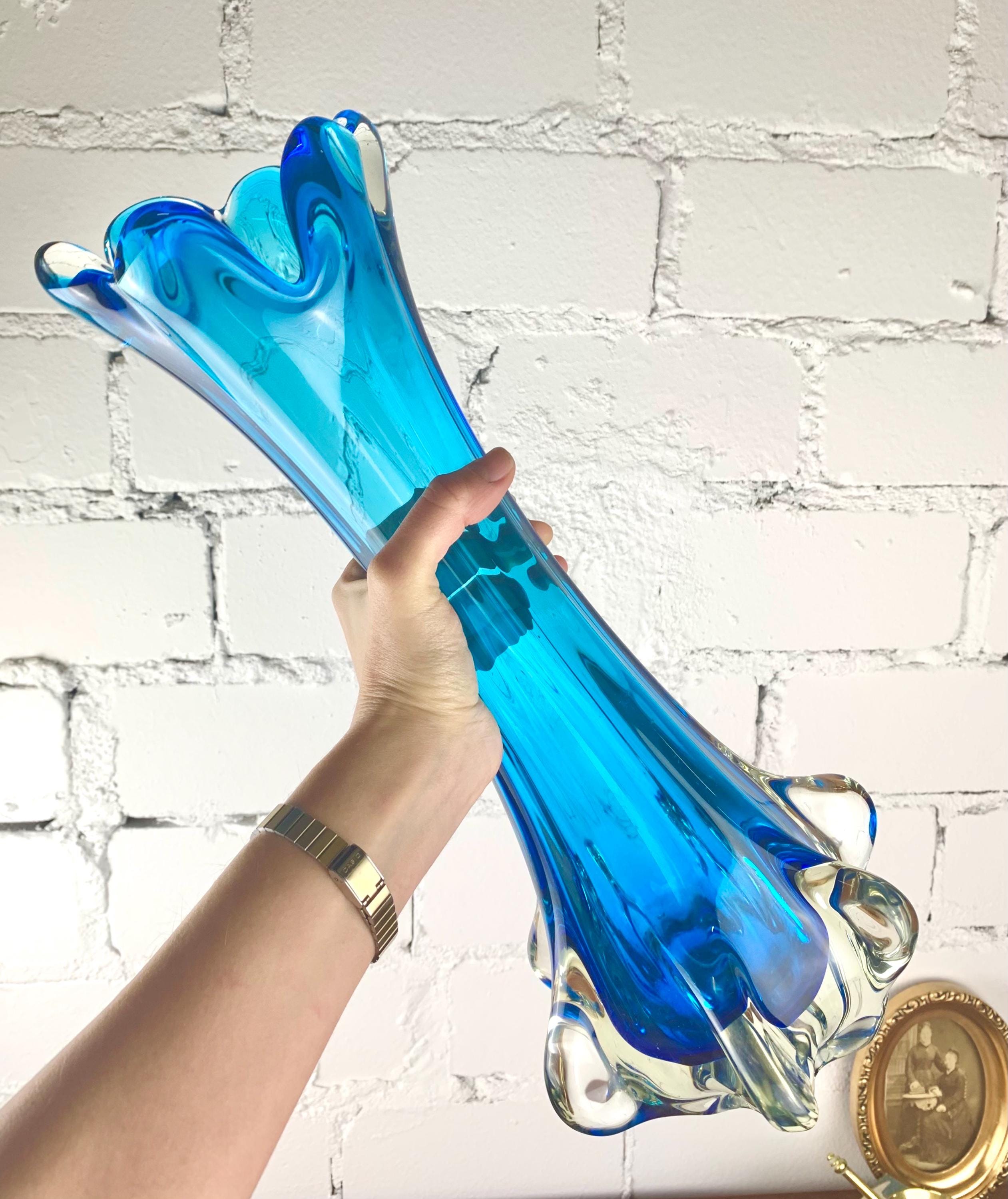 ミッドセンチュリーブルームラーノガラスの花瓶、イタリア製アート