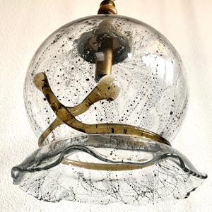 Large Vintage Rare Hand-Blown Glass Chandelier, 1960s, Germany