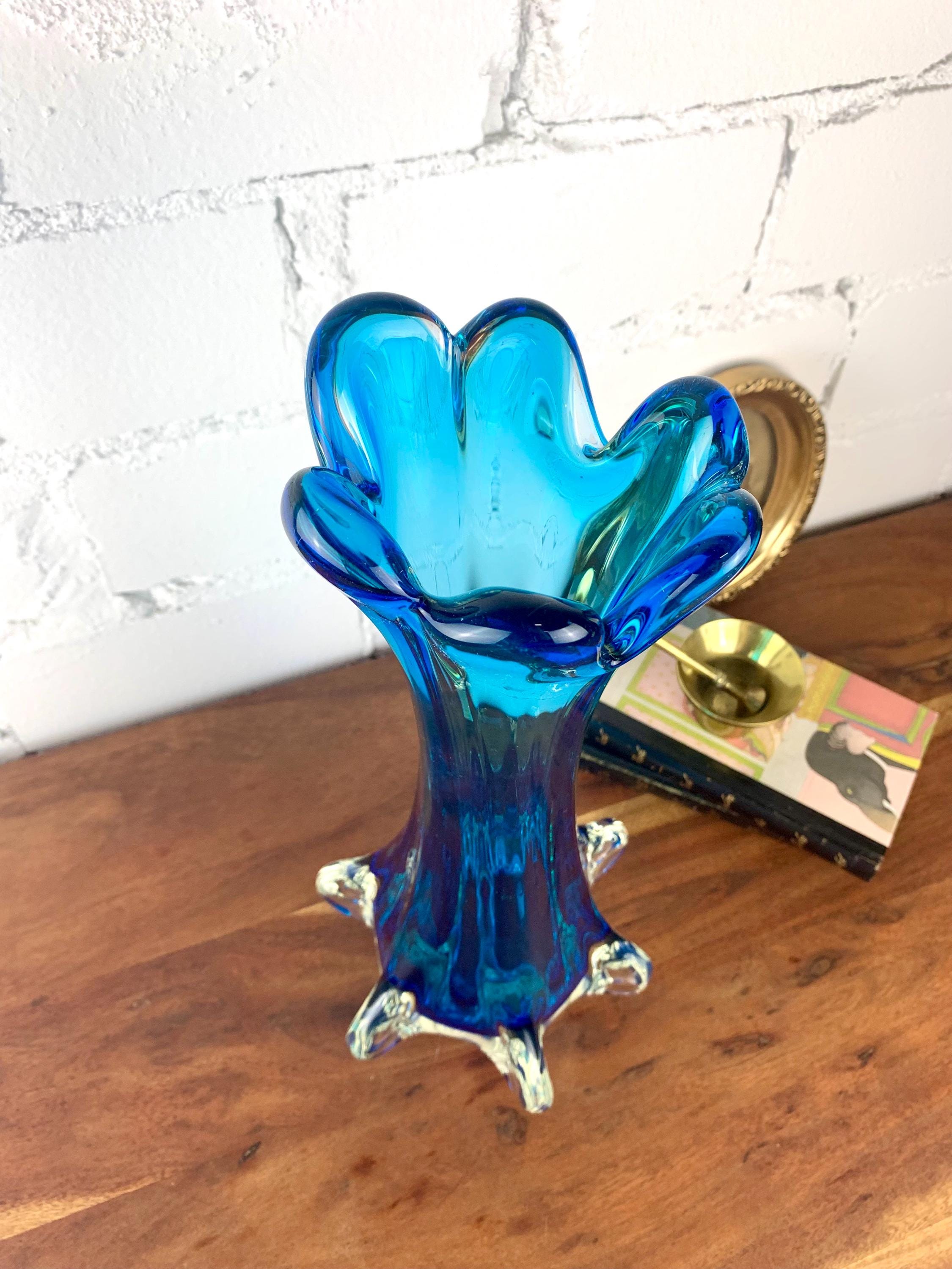 ミッドセンチュリーブルームラーノガラスの花瓶、イタリア製アート