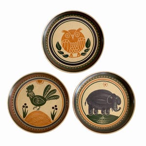 Set of 3, Vintage KMK Ceramic Wall Plates, Dekor 29000, Uwe Lerch, 1970, Germany