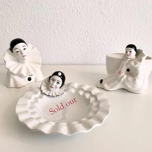 Vintage Porcelain Pierrot Figurine Collection – Harlequin Style