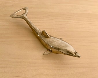 Vintage silver plated dolphin bottle opener