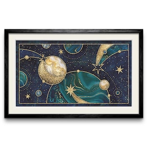 Gravity Modern Counted Cross Stitch Pattern. Full Coverage Moon XStitch Chart, PDF Digital Download, Pattern Keeper Compatible Design. image 1