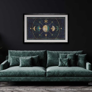 Just a Phase Modern Counted Cross Stitch Pattern. Full Coverage Moon ...