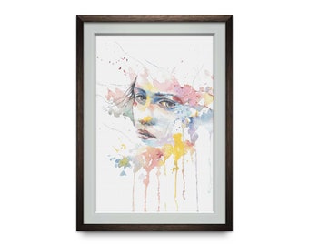 Watercolor Woman Portrait – Cross Stitch Pattern (Digital Download)