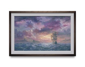 Safe Harbour Galleon Cross Stitch Pattern – Full Coverage (Digital Download)