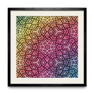 Kaleidoscope - Modern Rainbow Counted Cross Stitch Pattern. Full Coverage XStitch Chart, PDF Digital Download, Pattern Keeper Compatible.