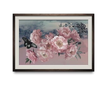 Peony Modern Counted Cross Stitch Pattern. Full Coverage Floral XStitch Chart, Flower PDF Digital Download, Pattern Keeper Compatible.