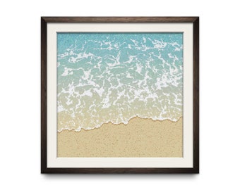 Wave Modern Counted Cross Stitch Pattern. Full Coverage Beach XStitch Chart, Ocean PDF Digital Download, Pattern Keeper Compatible.