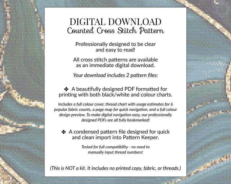 Gravity Modern Counted Cross Stitch Pattern. Full Coverage Moon XStitch Chart, PDF Digital Download, Pattern Keeper Compatible Design. image 5