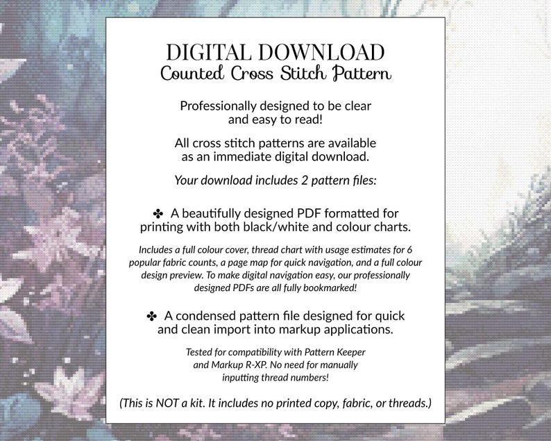 Dusk Modern Counted Cross Stitch Pattern. Full Coverage Xstitch Chart ...