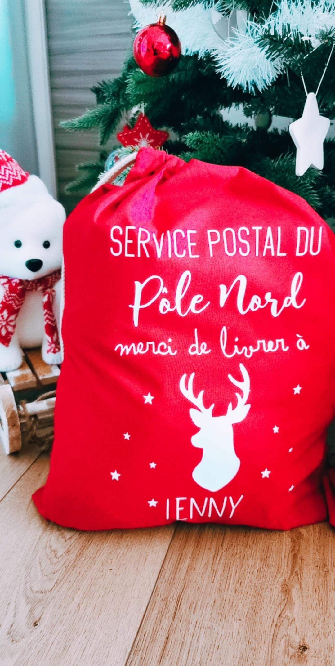 Hotte de Noël Renne Personnalisée