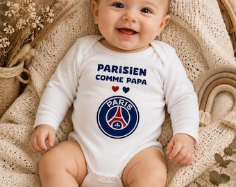 Body bébé – Parisienne comme papa – Body football bébé PSG