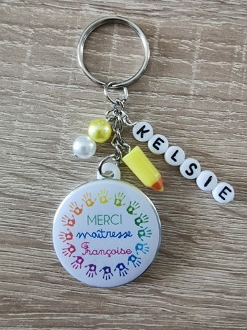 Carte porte-clés - Merci Maîtresse école