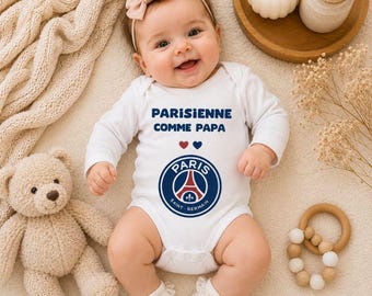 Body bébé – Parisienne comme papa – Body football bébé PSG