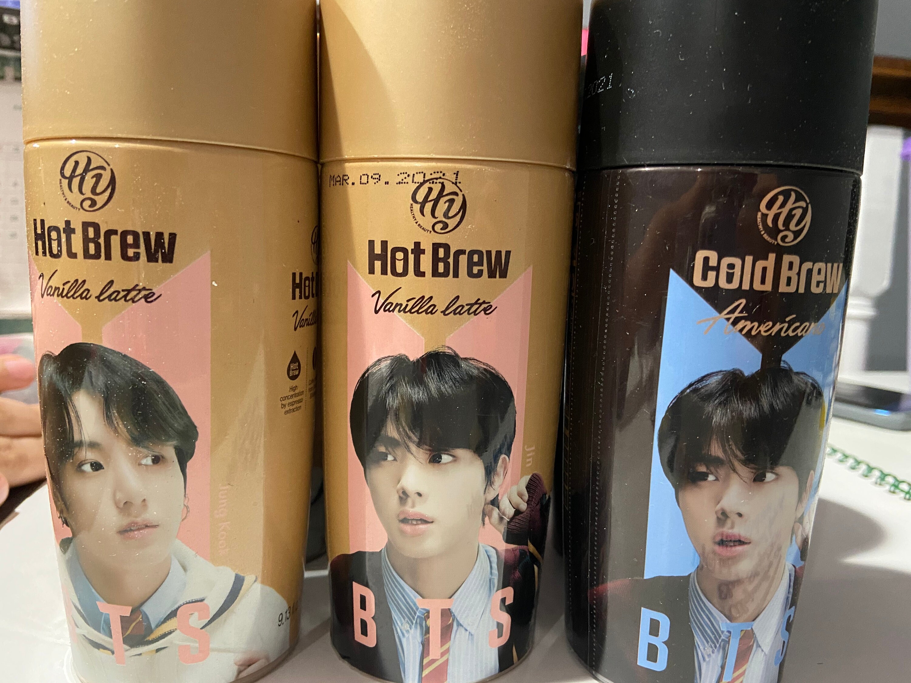 BTS Hot Vanilla Latte and Cold Americano Brew Coffee Etsy