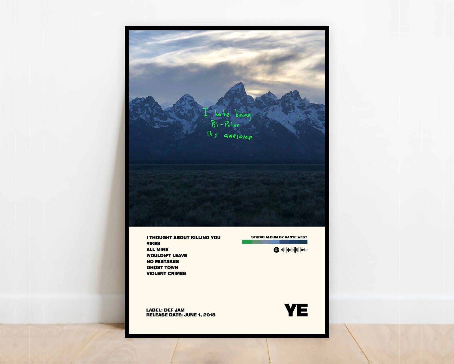 Ye Album Poster \/ Kanye West Poster \/ Minimalist Music Poster | Etsy