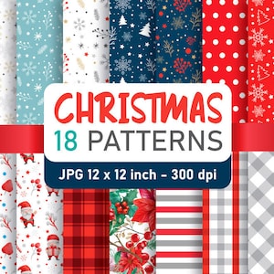 Christmas digital paper patterns design bundle, Christmas sublimation background, JPG file