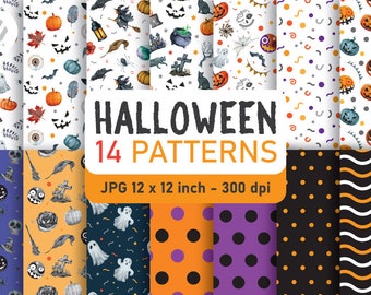 Halloween digital paper, Halloween pattern design, JPG file digital download