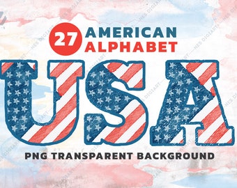 USA Alphabet 4 de JULIO PNG, Descarga instantánea