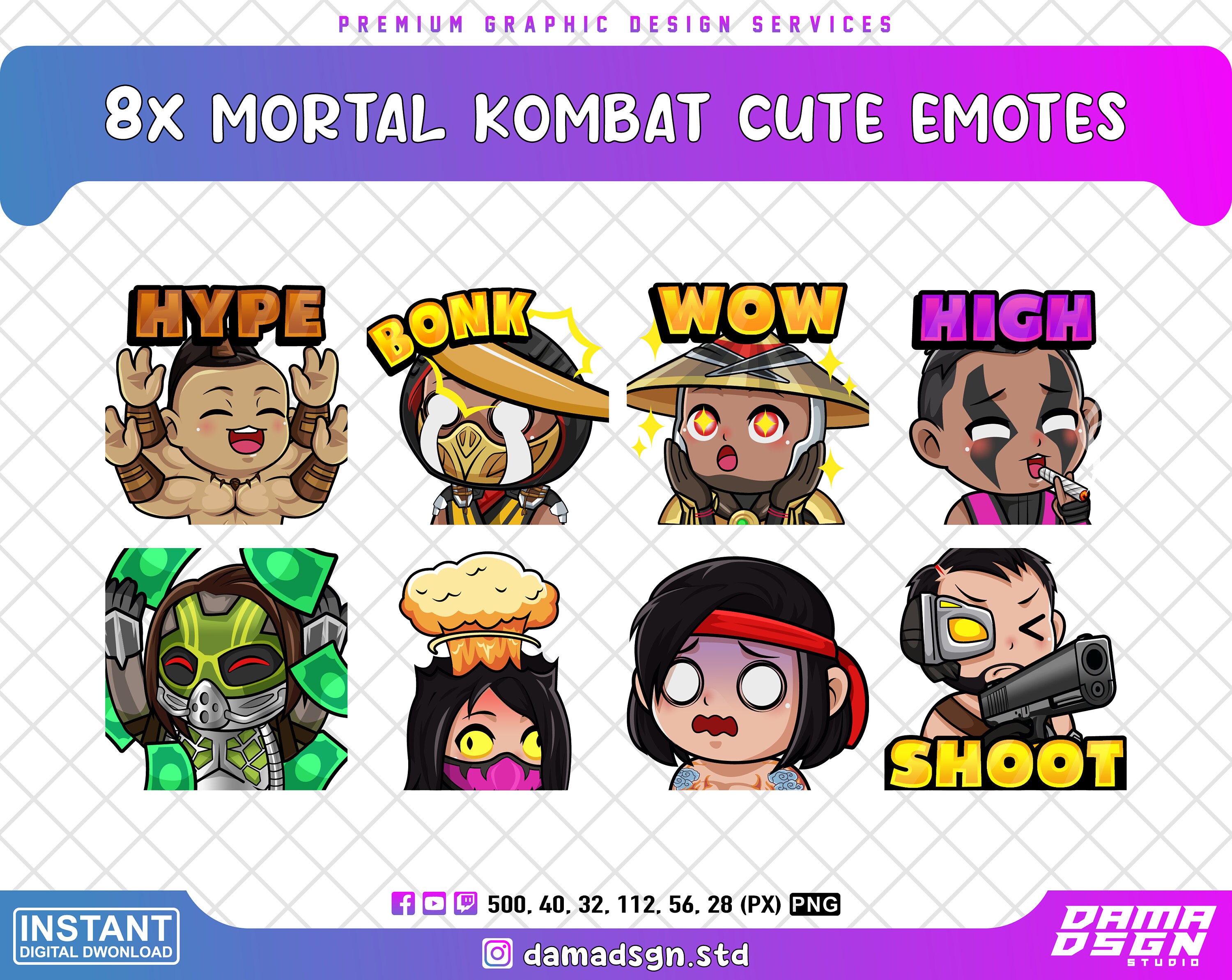 8x Mortal Kombat Cute Twitch Emotes Discord Emotes Youtube Etsy Australia