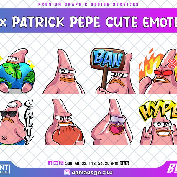 Emotes Animated Patrick - Etsy