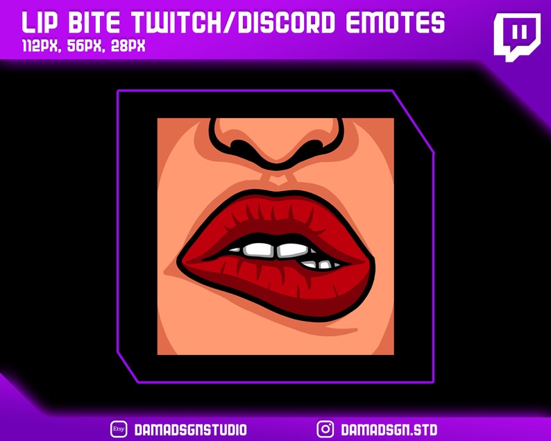 LIP BITE Twitch Emotes Discord Emotes Etsy Canada