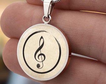 Treble Clef Pendant Necklace – Personalized Gift for Musicians