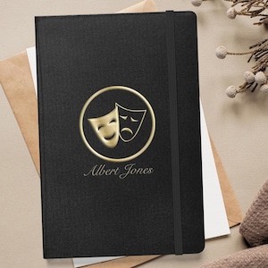 Schauspiel (Theater) Symbol Personalisierbares Hardcover gebundenes Notizbuch - Geschenk für Schauspieler - Personalisiert