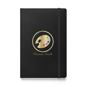 Art Palette Symbol Customizable Hardcover bound notebook - Gift for artist - Personalized