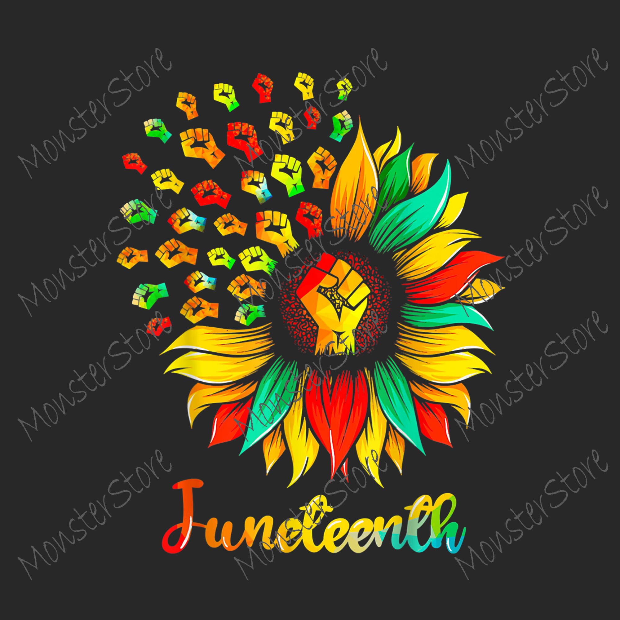 Sunflower Fist Juneteenth Black History African American Png - Instan…