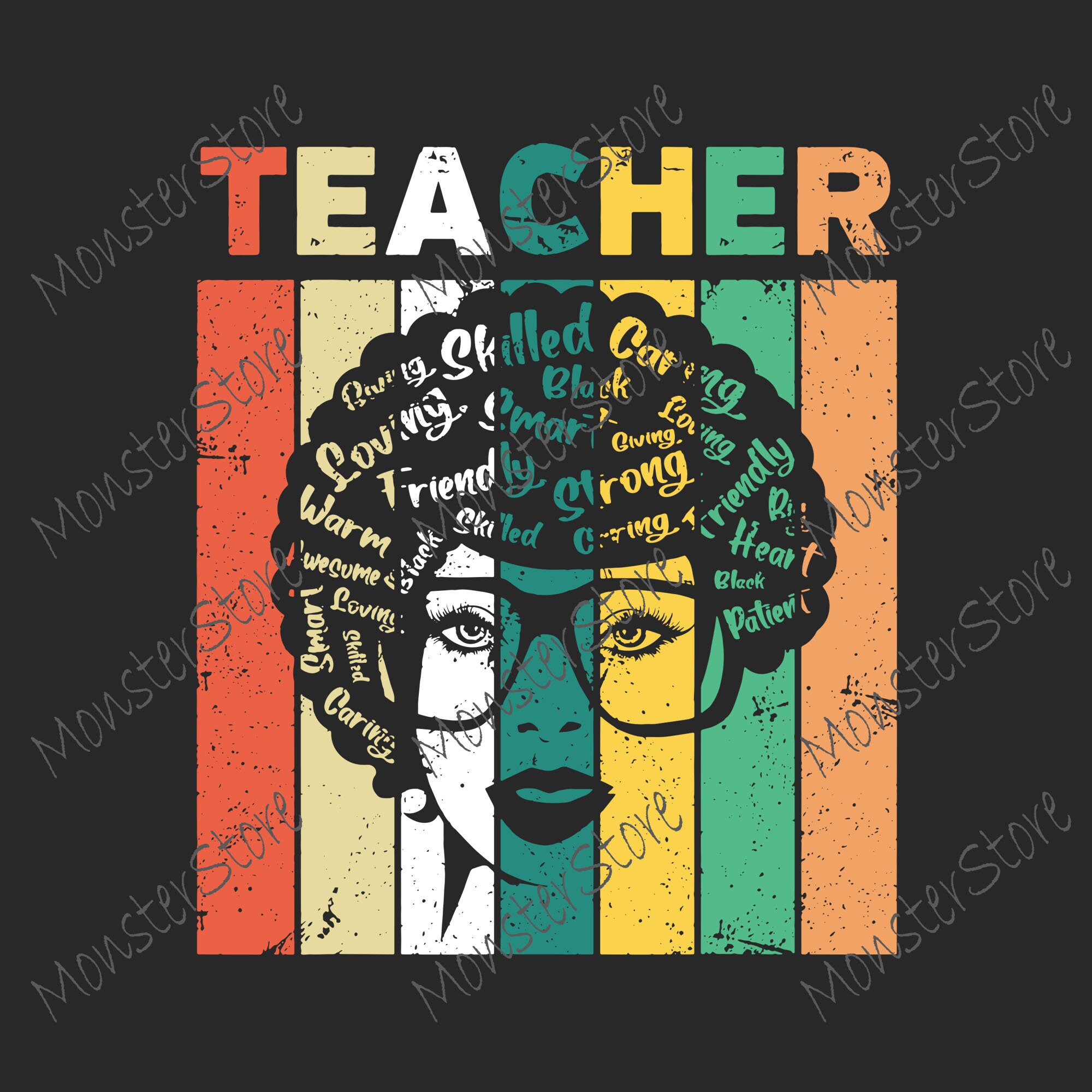 Download Black Woman Teacher Afro Retro Black History Month Gift Svg | Etsy