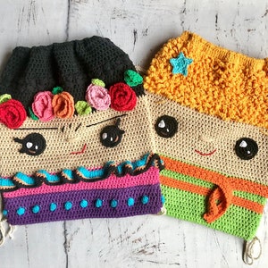 SPANISH pattern with gift! PDF crochet pattern SET 2 Frida and Little Prince backpacks