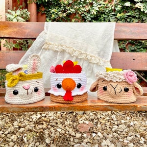 Pattern PDF Spanish Animal baskets with gift